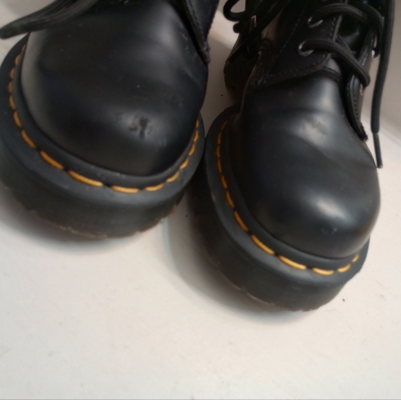 Doc Martens Women's Black Moto Boots With Strap, Buckle And Zipper Closure - Picture 4 of 11